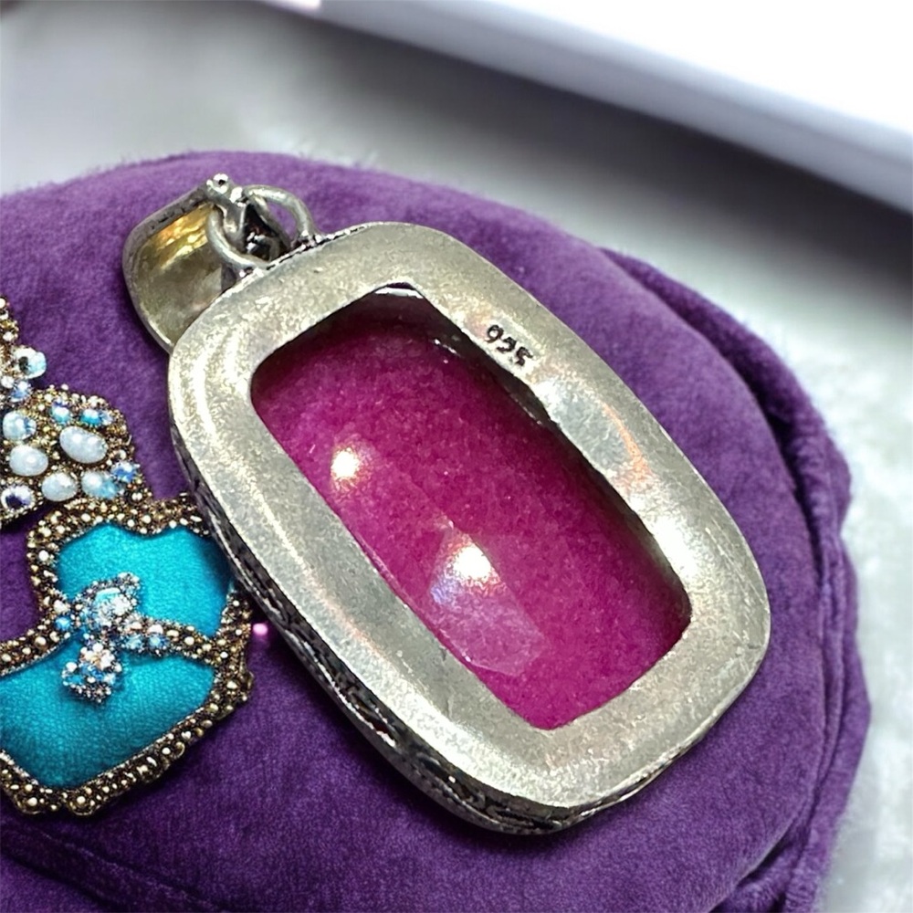 925 Silver Ruby Large Pendant - image 4